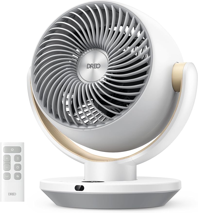 Fan for Bedroom, Desk Air Circulator Fans with Remote, 11 Inch Table Fan for Whole Room, 65ft Powerful Airflow, 120° Vertical