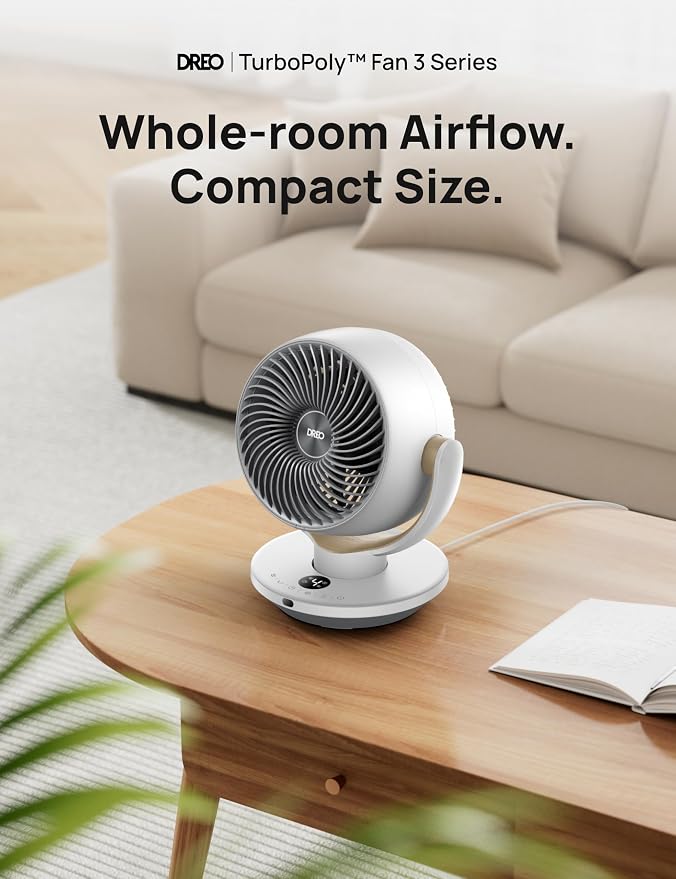 Fan for Bedroom, Desk Air Circulator Fans with Remote, 11 Inch Table Fan for Whole Room, 65ft Powerful Airflow, 120° Vertical