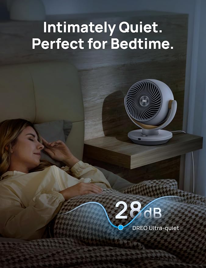 Fan for Bedroom, Desk Air Circulator Fans with Remote, 11 Inch Table Fan for Whole Room, 65ft Powerful Airflow, 120° Vertical
