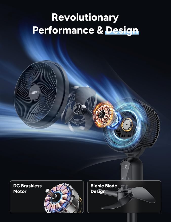 Fan For Bedroom, Pedestal Fans 90°+90° Smart Oscillating, Standing Fans for Home 12 Speeds, 4 modes, 12H Timer, Quiet Floor