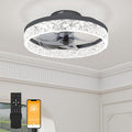 Fandelier Ceiling Fans with Light, 15.7in Low Profile Ceiling Fan with Light and Remote, 3000K-6500K Dimmable