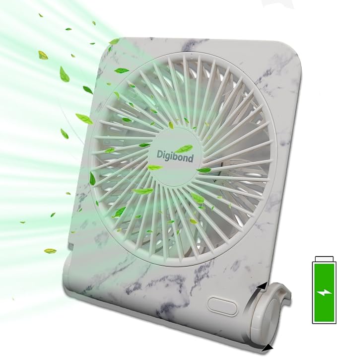 FanFamily USB Fan Small and Powerful 5in 4-Level Speed Rechargeable 5.1in Easy to Carry, product image