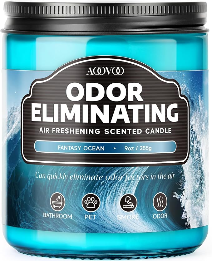 Fantasy Ocean Odor Eliminating Highly Fragranced Candle - Eliminates Pet, Smoke, Food, and Other Smells Quickly, product