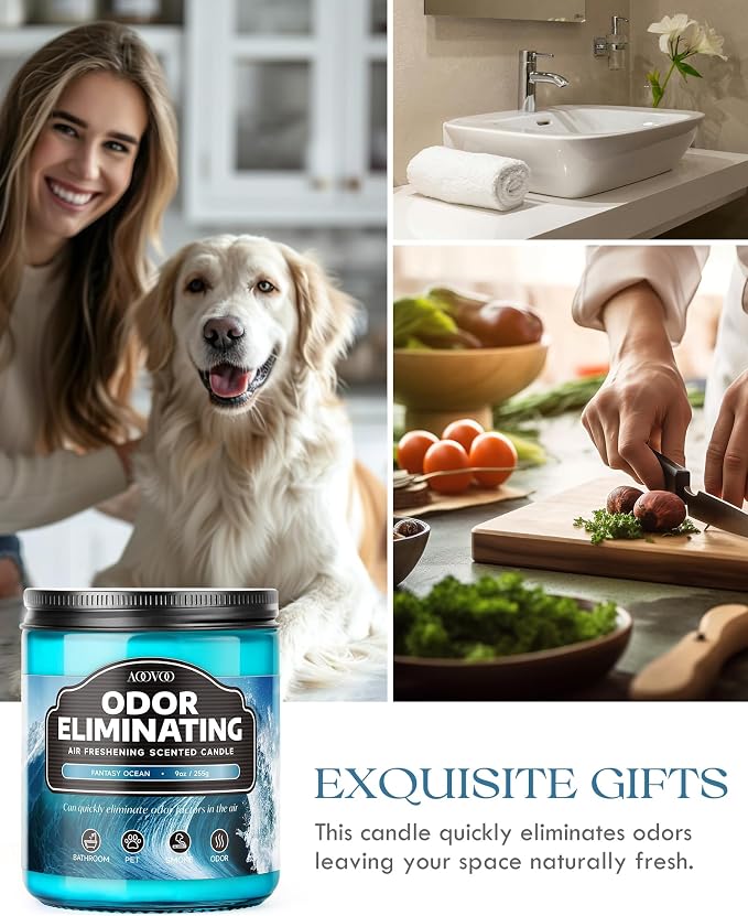 Fantasy Ocean Odor Eliminating Highly Fragranced Candle - Eliminates Pet, Smoke, Food, and Other Smells Quickly, alternate