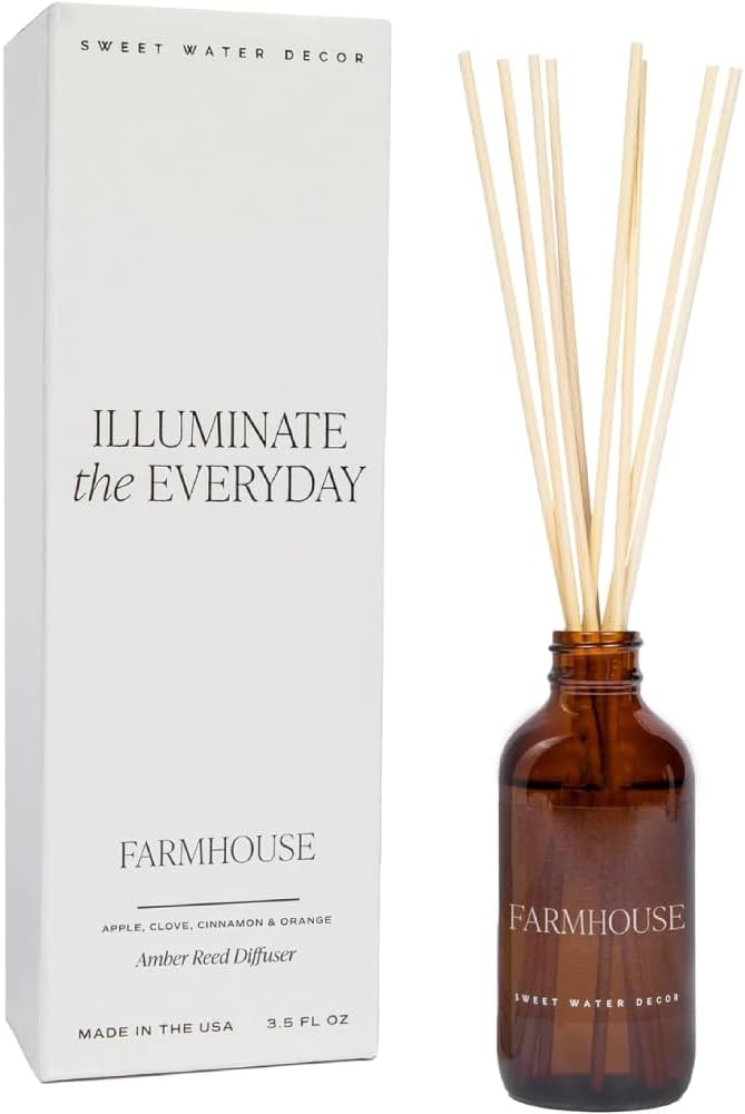 Farmhouse Amber Reed Diffuser Set | Apple, Orange, Pumpkin, Fall Scented Reed Diffusers | Housewarming Gifts | Air, product