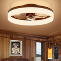 Farmhouse Ceiling Fans with Lights and Remote, 19.7in Low Profile Ceiling Fan Flush Mount, 3000K-6500K Dimmable