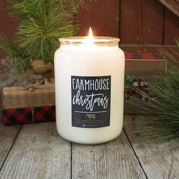Farmhouse Christmas Scented Soy and Beeswax Candle - 26oz Mason Jar - 100% Natural, alternate product view 6