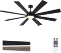 Farmhouse Rustic Ceiling Fans with Lights and Remote, Bedroom Living Room Kitchen Fans Ceiling with Light Chandier (Black, 72