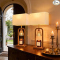 Farmhouse Table Lamps with Candle Warmer & Timer for Bedroom, Wood-Like Bedside Lamps Set of 2 for Night Stands, 21.5''