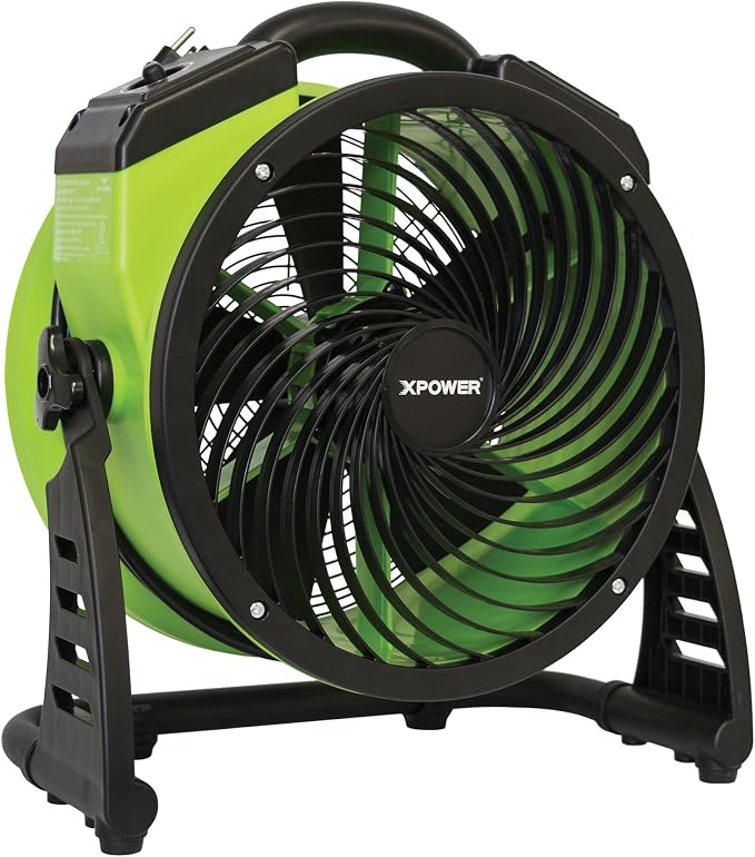 FC-200 Heavy Duty Industrial High Velocity Whole Room Air Mover Air Circulator Utility Floor Fan, 4 Speeds, Timer, 13 inch