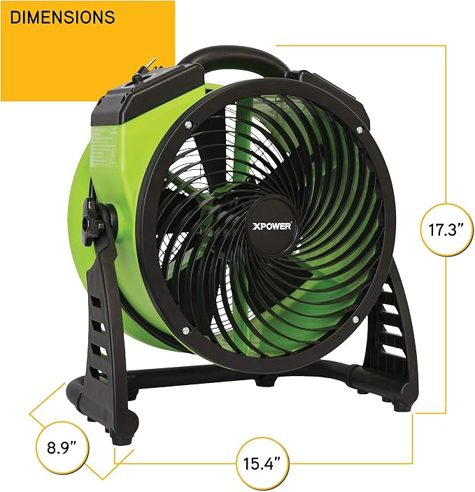 FC-200 Heavy Duty Industrial High Velocity Whole Room Air Mover Air Circulator Utility Floor Fan, 4 Speeds, Timer, 13 inch