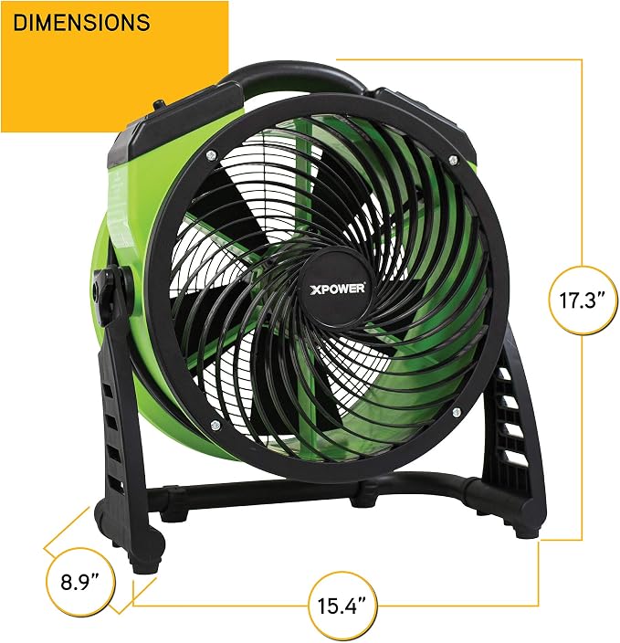 FC-250D DC Motor Heavy Duty Industrial High Velocity Whole Room Air Mover Air Circulator Utility Floor Fan, Variable Speed
