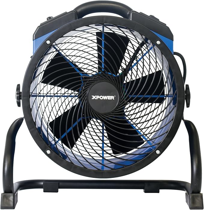 FC-300 Heavy Duty Industrial High Velocity Whole Room Air Mover Air Circulator Utility Shop Floor Fan, Variable Speed, Timer