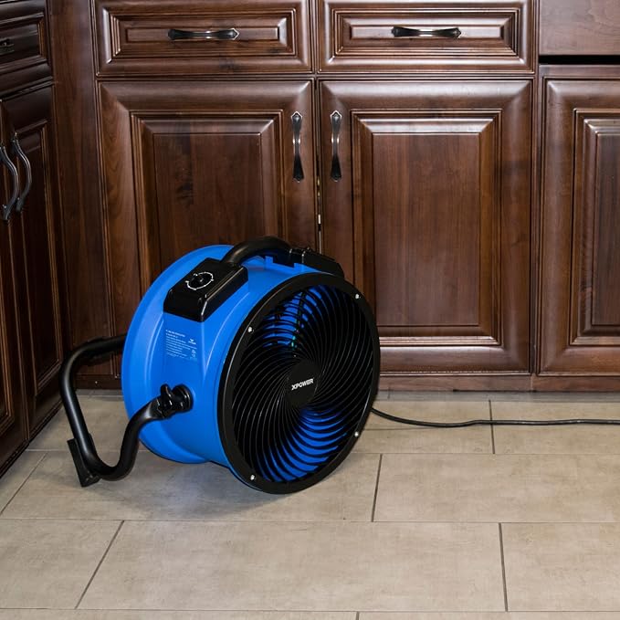FC-300 Heavy Duty Industrial High Velocity Whole Room Air Mover Air Circulator Utility Shop Floor Fan, Variable Speed, Timer