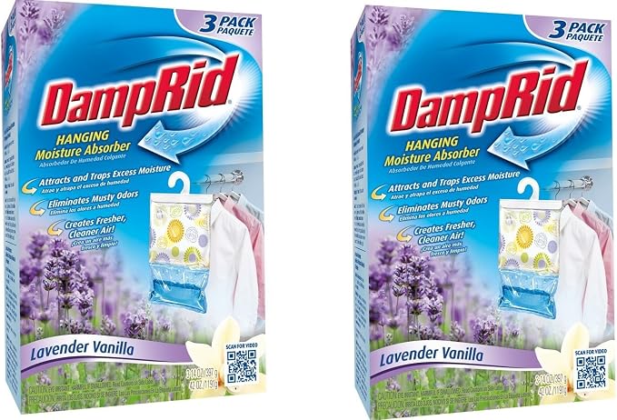 FG83LV Hanging Moisture Absorber Lavender Vanilla BzAeeM, 2Pack (3 Pack, Lavendar), product image