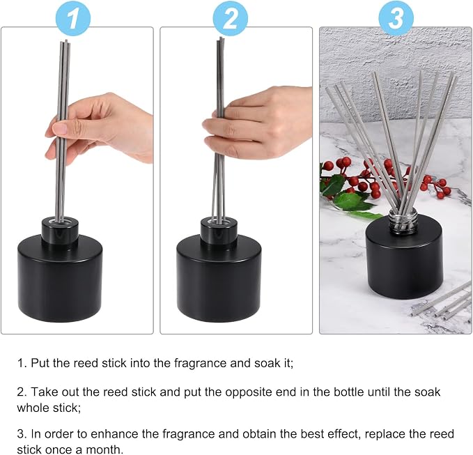 Fiber Reed Diffuser Sticks 7.9" x3mm for Aroma Fragrance Essential Oil, Grey Pack of 50, alternate product view 4