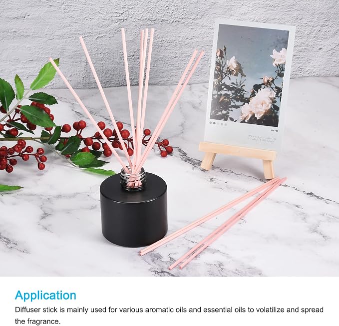 Fiber Reed Diffuser Sticks 8.6" x3mm for Aroma Fragrance Essential Oil, Pink Pack of 50, alternate product view 5
