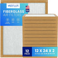 Fiberglass Air Filter -12x24x2Air Filter 12 Pack - Non Pleated 12"x24"x2", AC Filters for Home, Fiberglass, HVAC filters