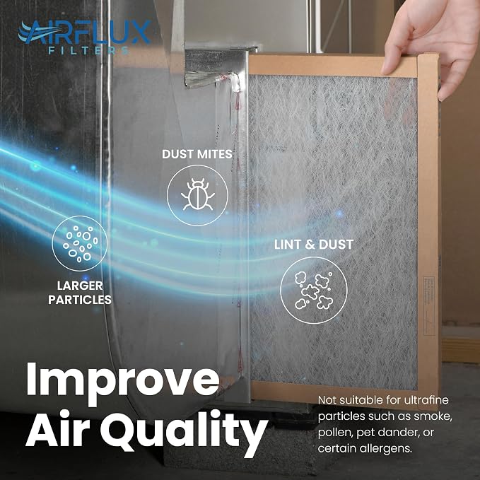 Fiberglass Air Filter -12x24x2Air Filter 12 Pack - Non Pleated 12"x24"x2", AC Filters for Home, Fiberglass, HVAC filters