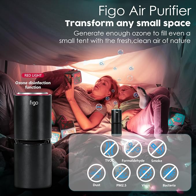 Figo 8th Gen Ionic Air Purifier, Filter-Free Compact Air Cleaner for Home & Car, alternate product view 5