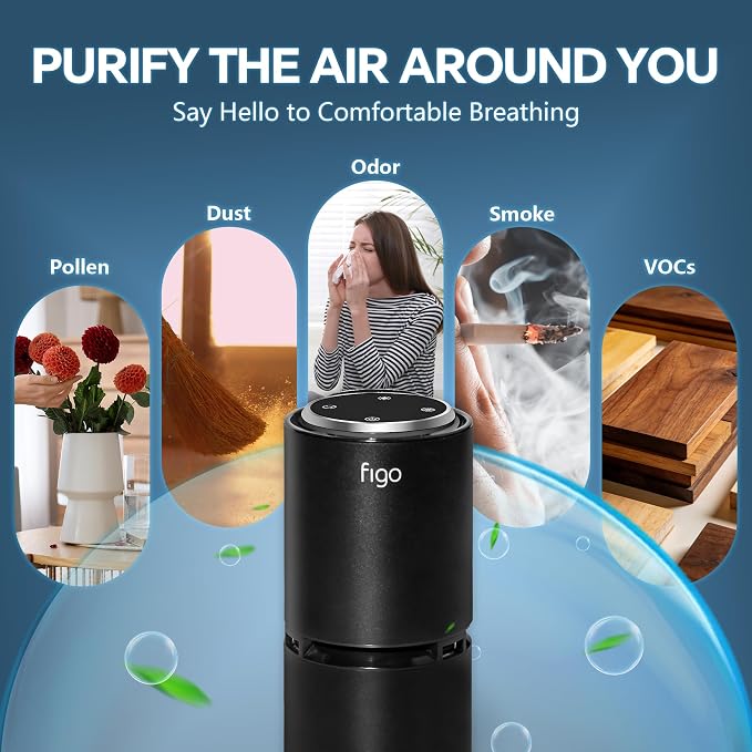 Figo 8th Gen Ionic Air Purifier, Filter-Free Compact Air Cleaner for Home & Car, alternate product view 8
