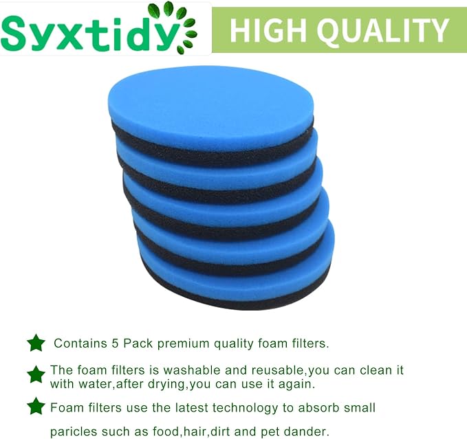 Filter Replacement for Style 1214 Cleanview & PowerGlide Pet,Part 12141, 5 Pack, Blue Foam With Fragrance