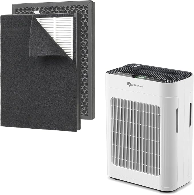 Filter Replacement for DAP01 Air Purifier, 2 Pack, 3-Stage HEPA Filter with Washable Pre-Filter and Activated Carbon