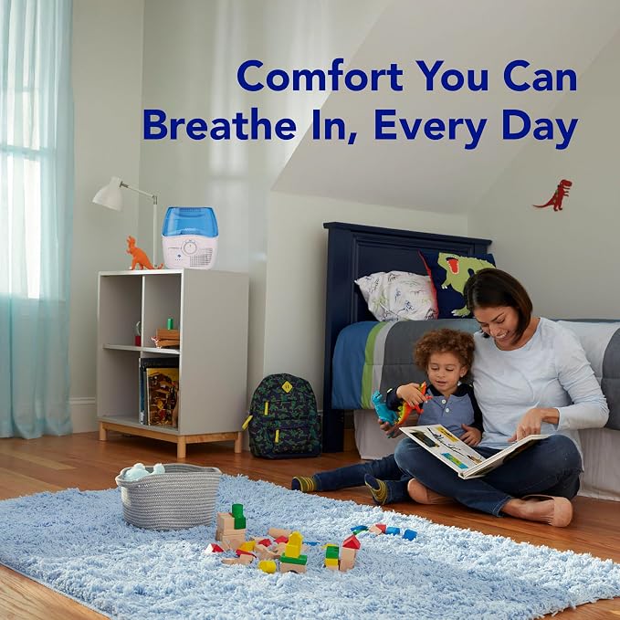 Filtered Cool Mist Humidifier, Medium Room, 1.1 Gallon Tank - Humidifier for Baby and Kids Rooms, Bedrooms and More