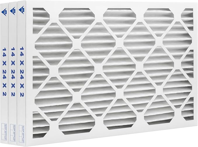 FIlters Merv 10 Standard 14" x 24" x 2" Air Filter for Home, Office, Work HVAC, Furnace Or Heater, Made in USA, 3-Pack 3