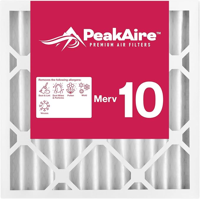 FIlters Merv 10 Standard 25" x 25" x 2" Air Filter for Home, Office, Work HVAC, Furnace Or Heater, Made in USA, 3-Pack 3