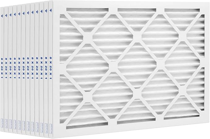 FIlters Merv 12 8" x 20" x 1" Air Filter for Home, Office, Work HVAC, Furnace Or Heater, Made in USA, 4-Pack 4 PACK