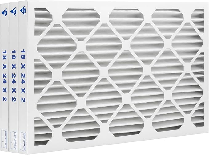FIlters Merv 8 Basic 18" x 24" x 2" Air Filter for Home, Office, Work HVAC, Furnace Or Heater, Made in USA, 3-Pack 3 PACK