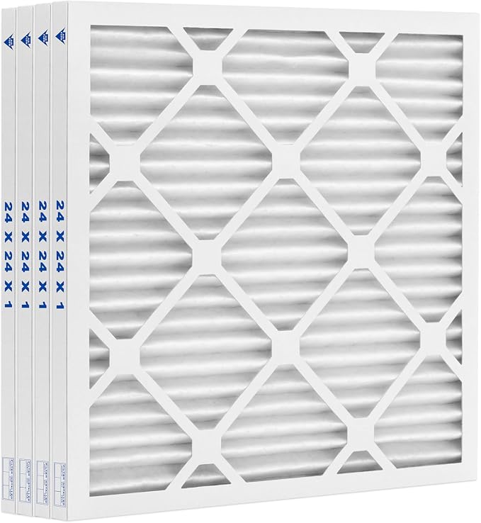 FIlters Merv 8 Basic 24" x 24" x 1" Air Filter for Home, Office, Work HVAC, Furnace Or Heater, Made in USA, 4-Pack 4 PACK