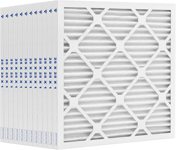 FIlters Merv 8 Basic 25" x 25" x 1" Air Filter for Home, Office, Work HVAC, Furnace Or Heater, Made in USA, 4-Pack 4 PACK