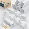 3" 9Ft Mini Split Line Set Cover with Flexible Duct, Upgrade PP Decorative Minisplit Lineset Cover