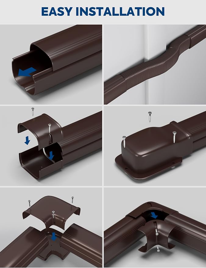 4'' x 13.5Ft Mini Split Line Set Cover with Flexible Duct, alternate product view 5