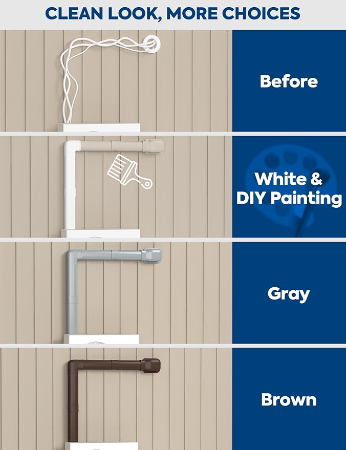 4'' x 13.5Ft Mini Split Line Set Cover with Flexible Duct, alternate product view 6