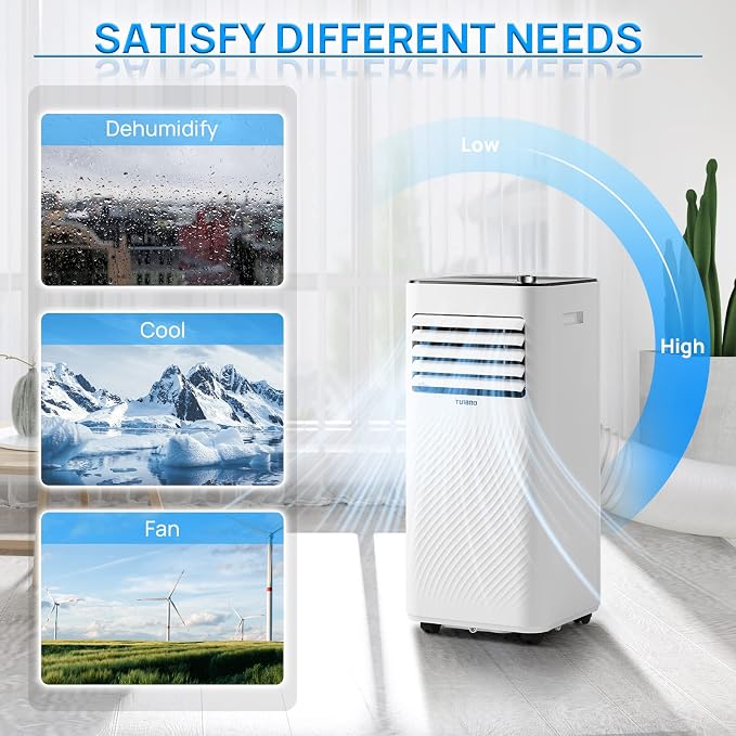 Finnmark 10,000 BTU Portable Air Conditioner, Dehumidifier and Fan, 3-in-1 Floor AC Unit for Rooms up to 400 Sq Ft, Sleep