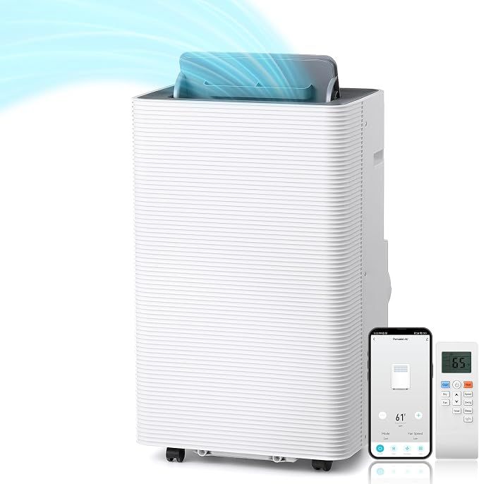 Finnmark 14,000 BTU Portable Air Conditioner and Heater, Dehumidifier, 3-Speed Fan, Covers Rooms up to 600 Sq. Ft., Remote