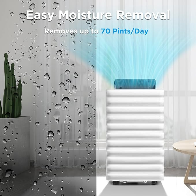 Finnmark 14,000 BTU Portable Air Conditioner and Heater, Dehumidifier, 3-Speed Fan, Covers Rooms up to 600 Sq. Ft., Remote