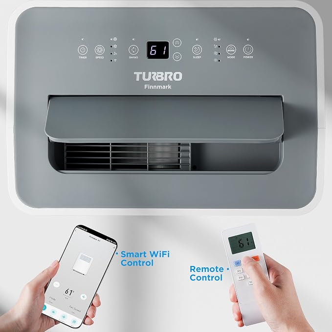 Finnmark 14,000 BTU Portable Air Conditioner and Heater, Dehumidifier, 3-Speed Fan, Covers Rooms up to 600 Sq. Ft., Remote