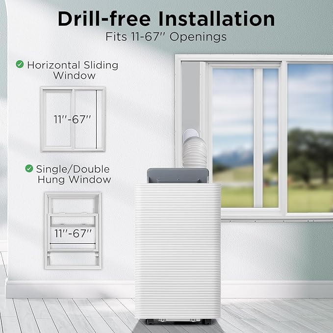 Finnmark 14,000 BTU Portable Air Conditioner and Heater, Dehumidifier, 3-Speed Fan, Covers Rooms up to 600 Sq. Ft., Remote