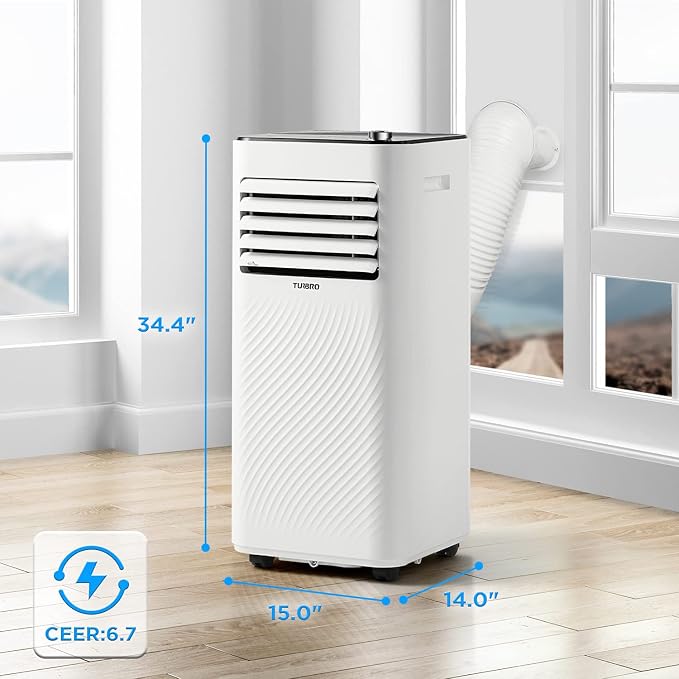 Finnmark 8,000 BTU Portable Air Conditioner, Dehumidifier and Fan, 3-in-1 Floor AC Unit for Rooms up to 300 Sq Ft, Sleep