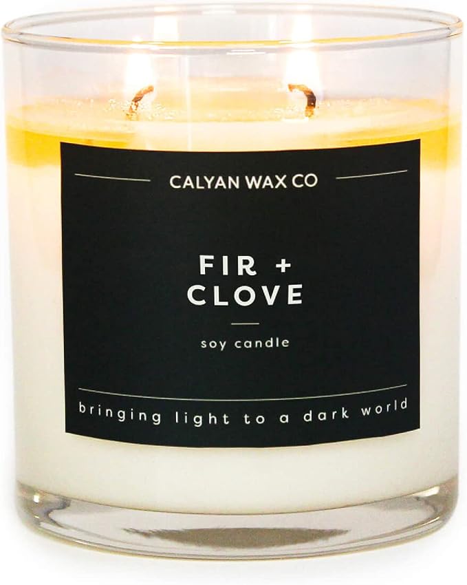 . Fir & Clove 2 Wick Scented Candle - 37 Hour Burn - Luxury made from natural materials Soy Wax Candles, product image