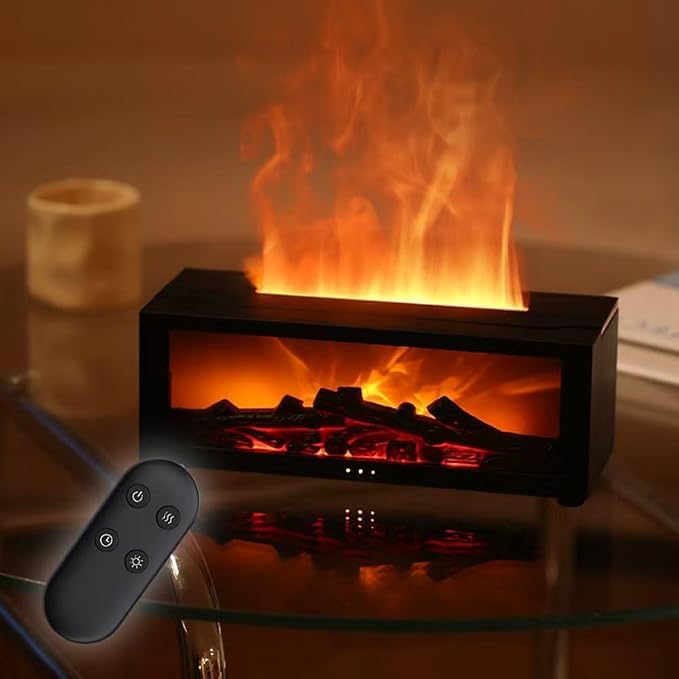 Fireplace Aroma Diffuser Humidifier, 7 Color Changing Essential Oil Diffuser with Realistic Flame Effect, alternate product