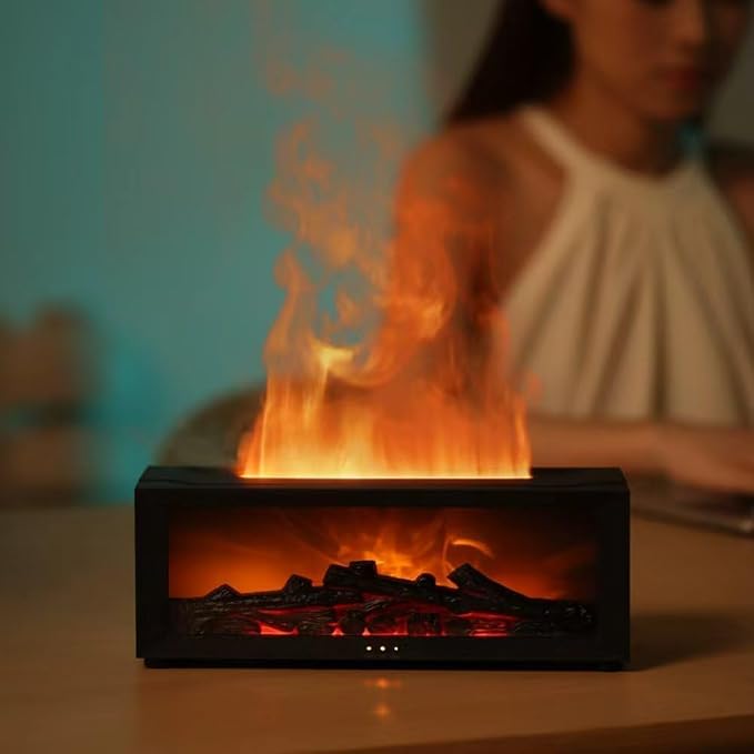 Fireplace Aroma Diffuser Humidifier, 7 Color Changing Essential Oil Diffuser with Realistic Flame Effect, alternate product