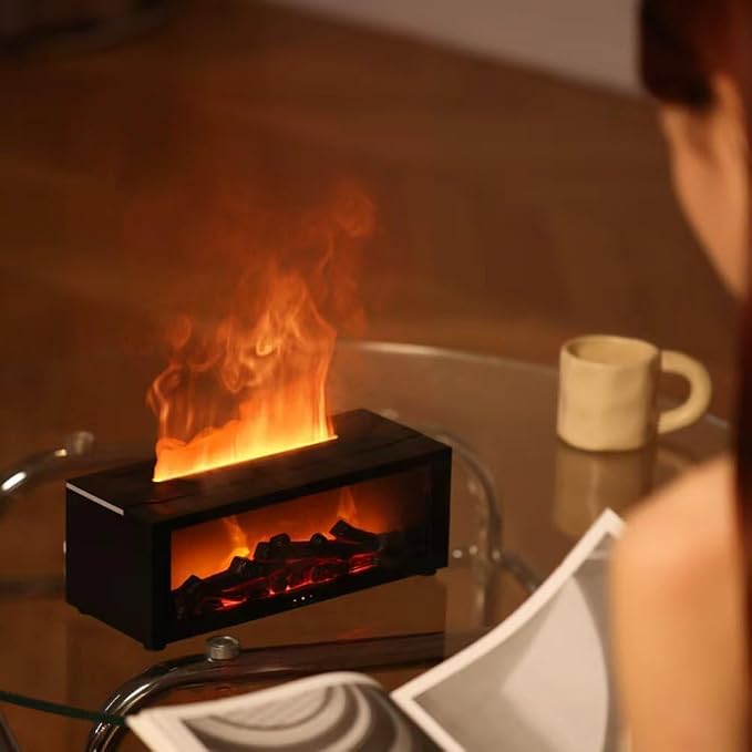Fireplace Aroma Diffuser Humidifier, 7 Color Changing Essential Oil Diffuser with Realistic Flame Effect, alternate product