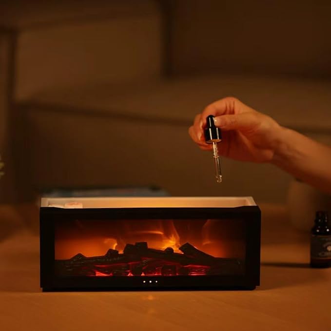 Fireplace Aroma Diffuser Humidifier, 7 Color Changing Essential Oil Diffuser with Realistic Flame Effect, alternate product