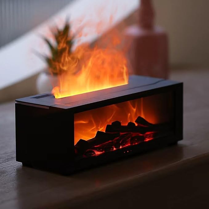 Fireplace Aroma Diffuser Humidifier, 7 Color Changing Essential Oil Diffuser with Realistic Flame Effect, alternate product