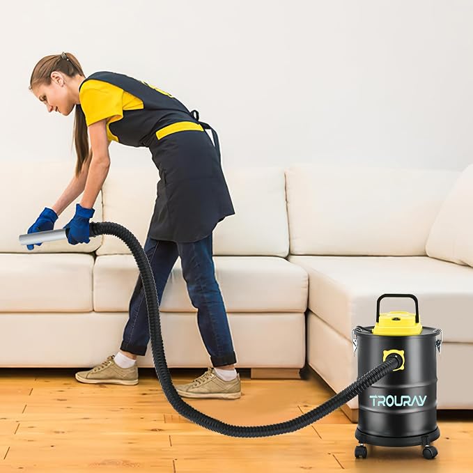 Fireplace Ash Vacuum Cleaner, 4 Gallon Heat Resistant Lightweight Canister Vacuum Cleaner with 1000W Powerful Suction Blowout